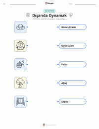 Dışarıda Oynamak çocuklar için yazdırılabilir çalışma sayfası