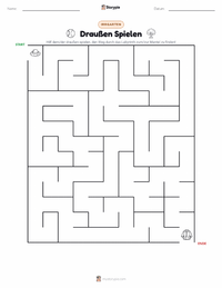 Draußen spielen druckbare Arbeitsblatt Vorschau