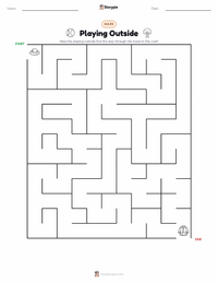 Playing Outside printable worksheet preview