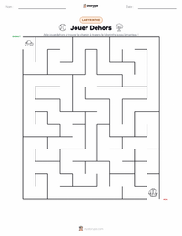 Aperçu de la feuille de travail imprimable Jouer Dehors