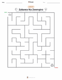 Podgląd drukowalnego arkusza ćwiczeń Zabawa na zewnątrz