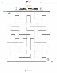 Dışarıda Oynamak yazdırılabilir çalışma sayfası önizlemesi