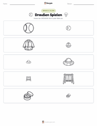 Draußen spielen druckbare Arbeitsblatt Vorschau