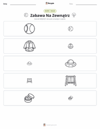 Podgląd drukowalnego arkusza ćwiczeń Zabawa na zewnątrz
