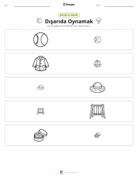 Dışarıda Oynamak yazdırılabilir çalışma sayfası önizlemesi