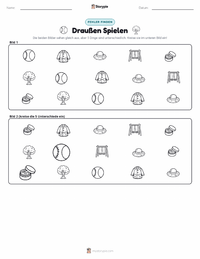 Draußen spielen druckbare Arbeitsblatt Vorschau