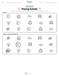 Playing Outside printable worksheet preview