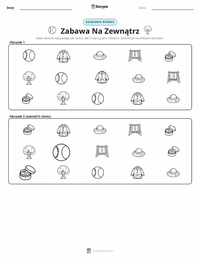 Podgląd drukowalnego arkusza ćwiczeń Zabawa na zewnątrz