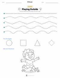 Playing Outside printable worksheet preview