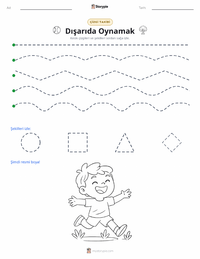 Dışarıda Oynamak yazdırılabilir çalışma sayfası önizlemesi