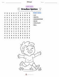 Draußen spielen druckbare Arbeitsblatt Vorschau
