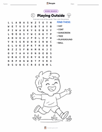 Playing Outside printable worksheet preview