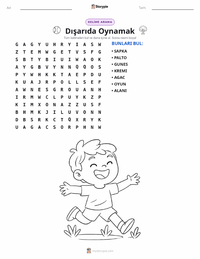 Dışarıda Oynamak yazdırılabilir çalışma sayfası önizlemesi