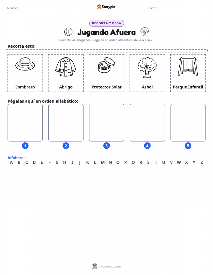 Cortar y Pegar el Alfabeto