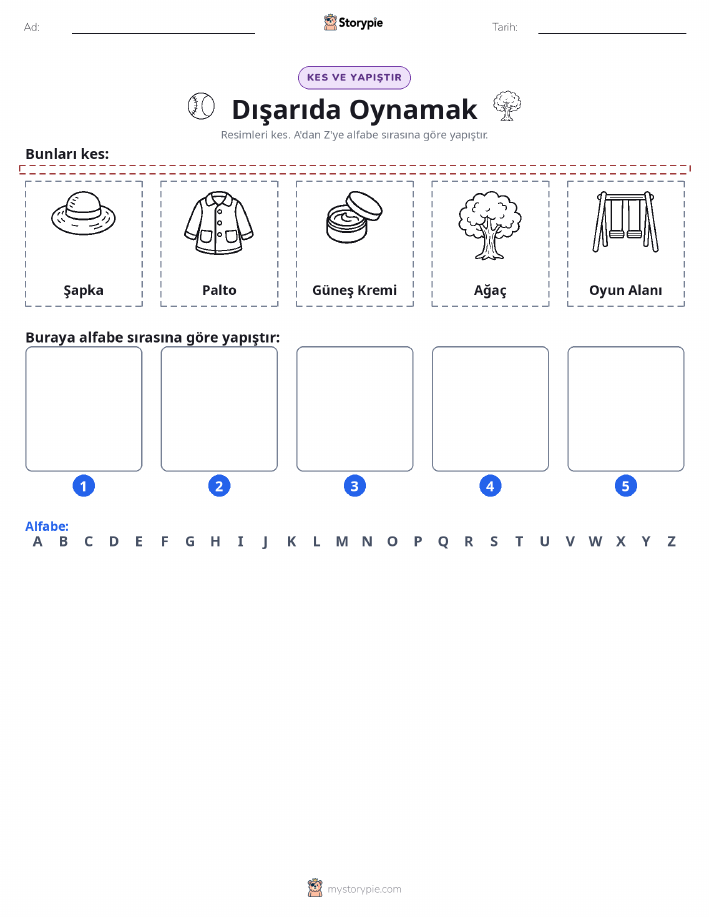Kes & Yapıştır Alfabe