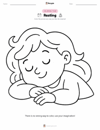 Resting coloring page for kids