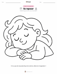 Page de coloriage Repos pour les enfants
