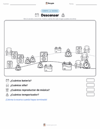 Vista previa de la hoja de trabajo imprimible de Descanso