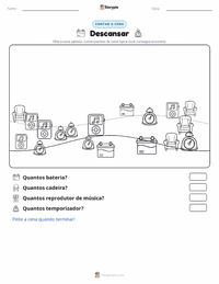 Prévia da folha de atividades imprimível Descanso