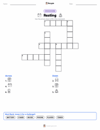 Resting printable worksheet preview