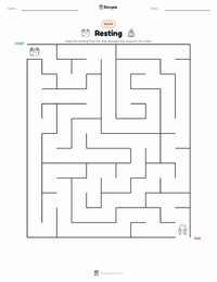Resting printable worksheet preview