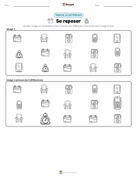 Aperçu de la feuille de travail imprimable Repos