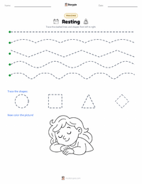 Resting printable worksheet preview