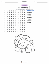 Resting printable worksheet preview