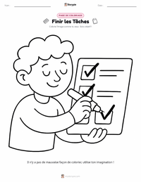 Page de coloriage Terminer les tâches pour les enfants