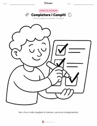 Pagina da colorare di Completare i Compiti per bambini