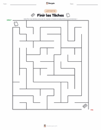 Aperçu de la feuille de travail imprimable Terminer les tâches