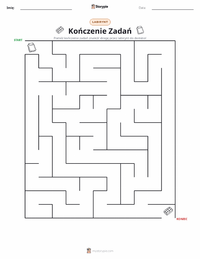 Podgląd drukowalnego arkusza ćwiczeń Kończenie zadań