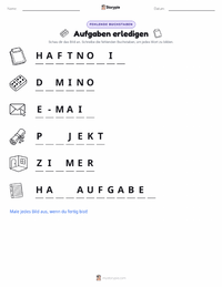 Aufgaben erledigen druckbare Arbeitsblatt Vorschau