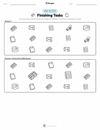 Finishing Tasks printable worksheet preview