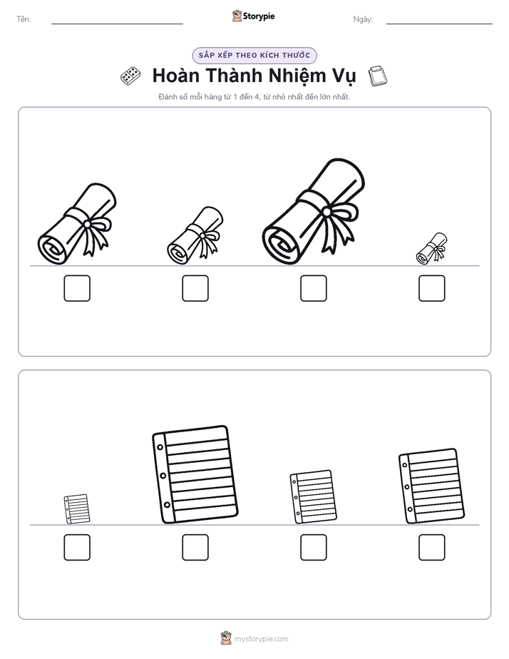 Thứ Tự Kích Thước