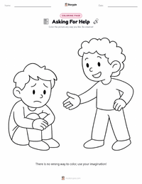 Asking For Help coloring page for kids
