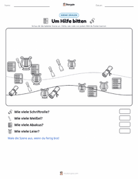 Um Hilfe bitten druckbare Arbeitsblatt Vorschau