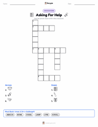 Asking For Help printable worksheet preview