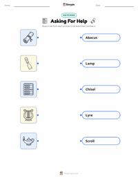 Asking For Help printable worksheet for kids