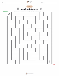 Yardım İstemek yazdırılabilir çalışma sayfası önizlemesi
