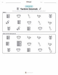 Yardım İstemek yazdırılabilir çalışma sayfası önizlemesi