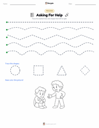 Asking For Help printable worksheet preview