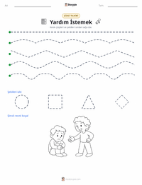 Yardım İstemek yazdırılabilir çalışma sayfası önizlemesi
