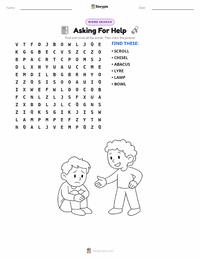 Asking For Help printable worksheet preview