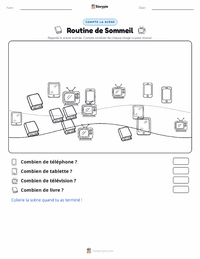 Aperçu de la feuille de travail imprimable Routine de sommeil