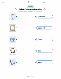Schlafroutine druckbare Arbeitsblatt für Kinder