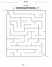 Schlafroutine druckbare Arbeitsblatt Vorschau