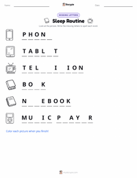 Sleep Routine printable worksheet preview