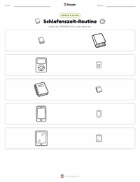 Schlafroutine druckbare Arbeitsblatt Vorschau