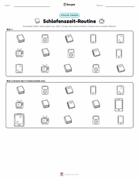 Schlafroutine druckbare Arbeitsblatt Vorschau